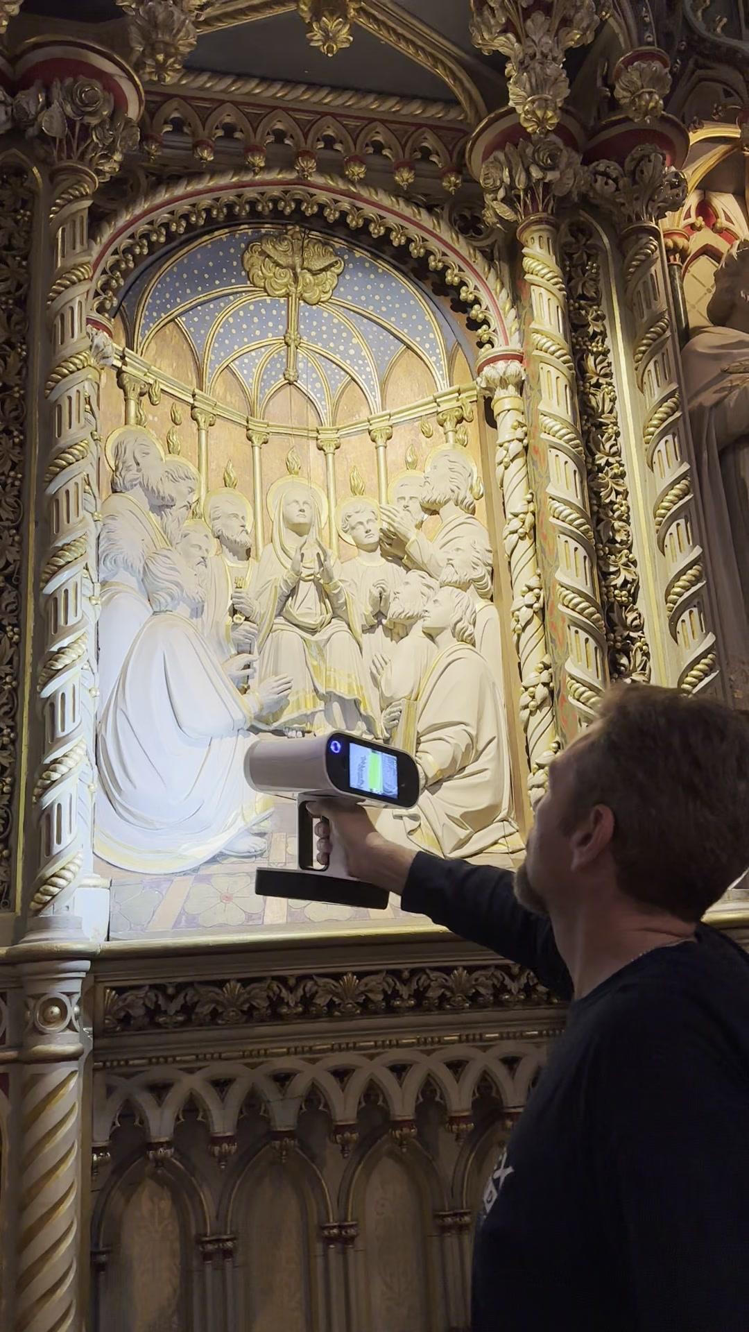 Scanning the altar at Notre-Dame Cathedral Basilica, Ottawa